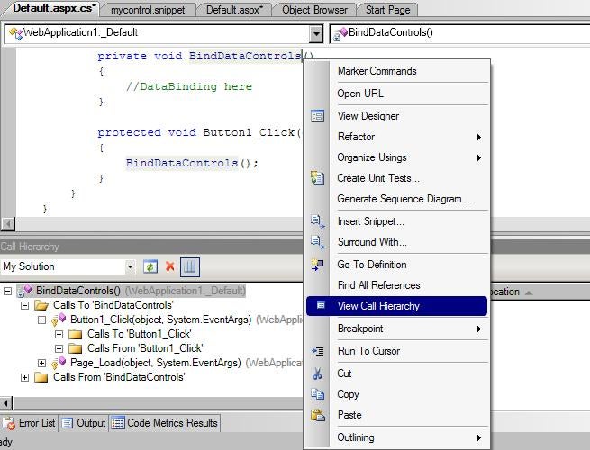 Visual Studio 2010: View Call Hierarchy
