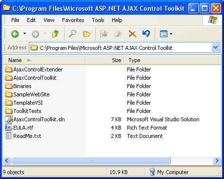 ASP.NET AJAX Control Toolkit Files