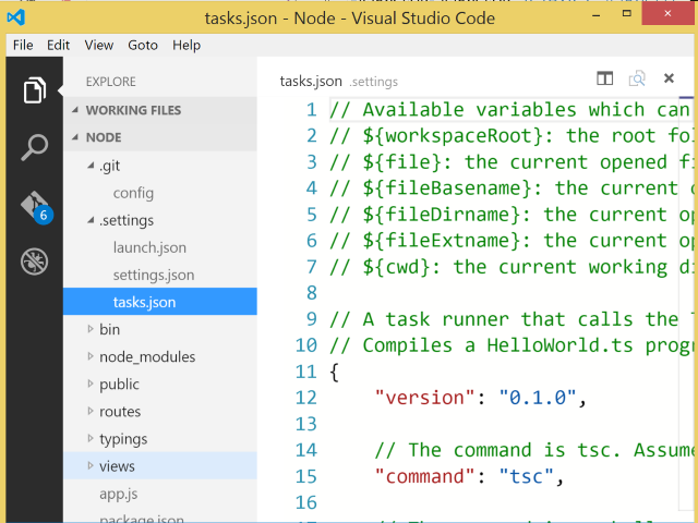 Visual Studio Code Custom Tasks