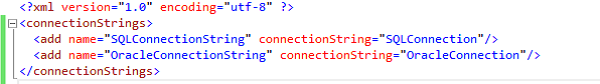 External connection string file values