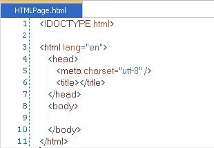 WebMatrix new HTML page