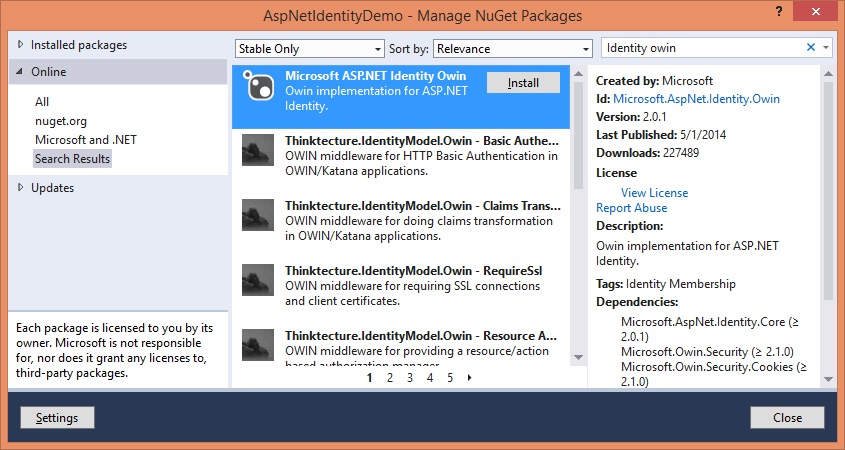 The NuGet Package to be Added