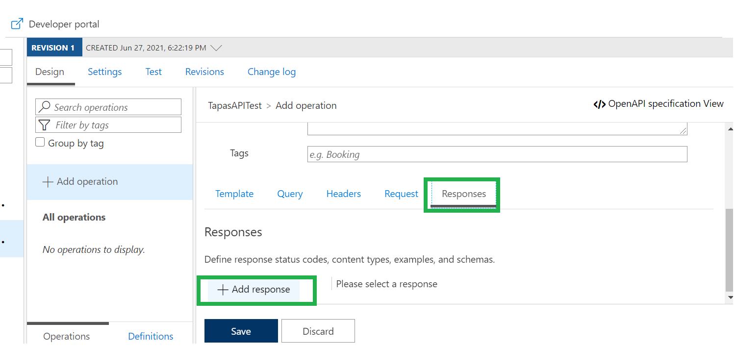 How to Add an API Response in Azure