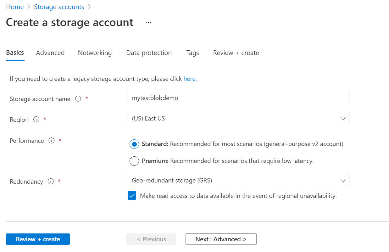 Add Details to an Azure Storage Account