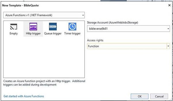 Setting the template for your Azure Function
