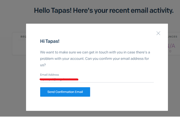 Receiving an e-mail from SendGrid asking you to verify your account