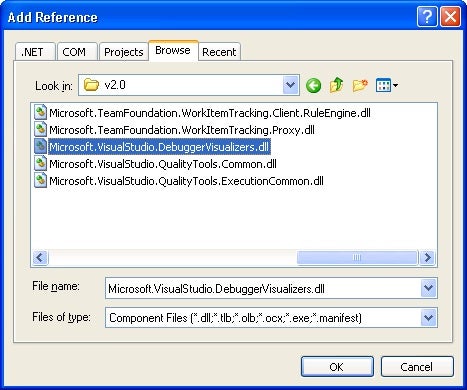 Add a reference to Microsoft.VisualStudio.DebuggerVisualizers assembly