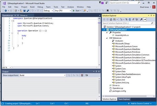 A new Q# Program in Visual Studio