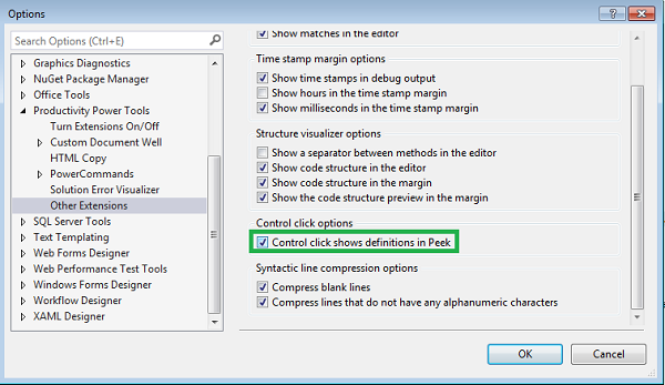 Ctrl + Click Configuration from Option