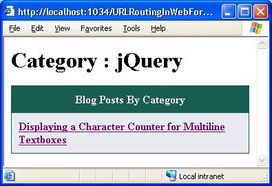 Displaying list of blog posts belonging to a category