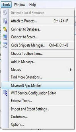 The Microsoft Ajax Minifier Tool