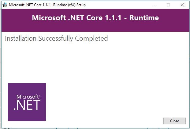 Successful NET Core Installation