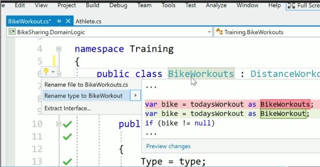 Refactoring Names in Visual Studio 2017