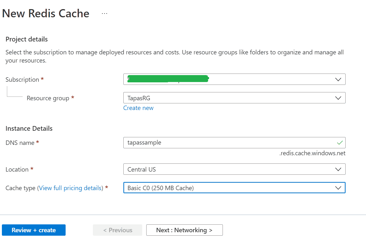 Azure Redis Cache for web apps