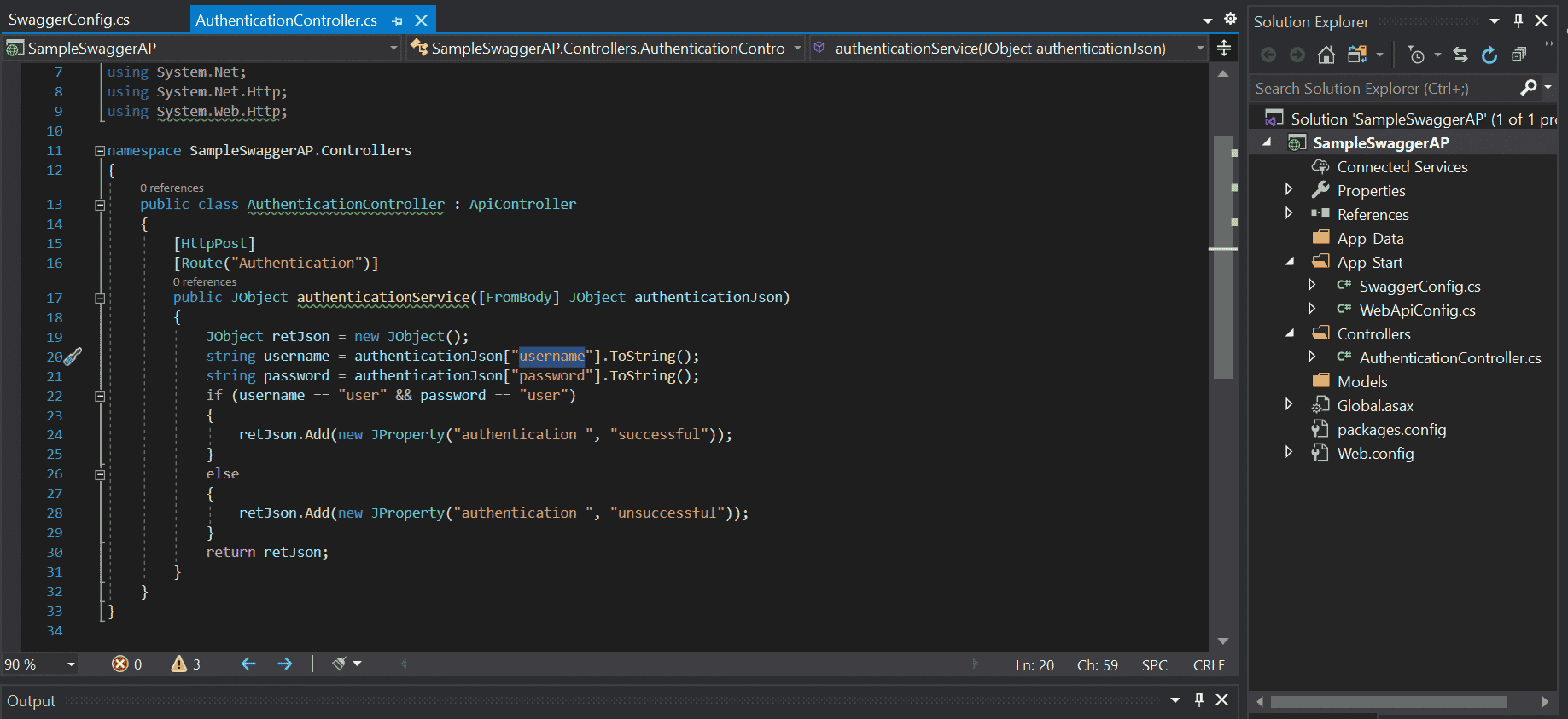 Create an API in Visual Studio
