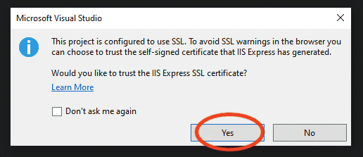 IIS SSL Certificates in Visual Studio
