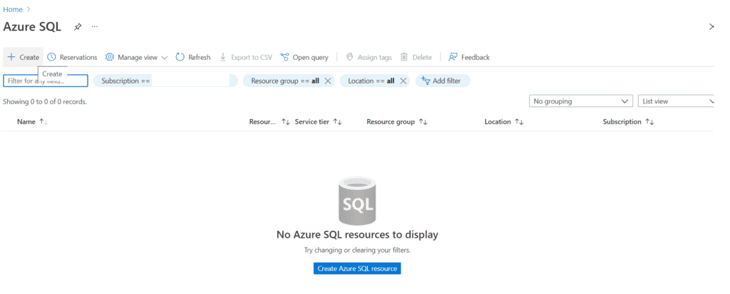 How to Create a Database in Azure SQL