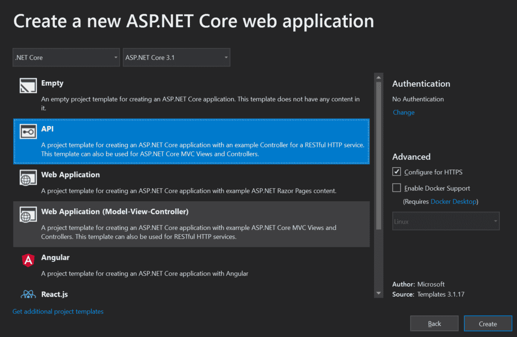 API Templates in ASP.NET