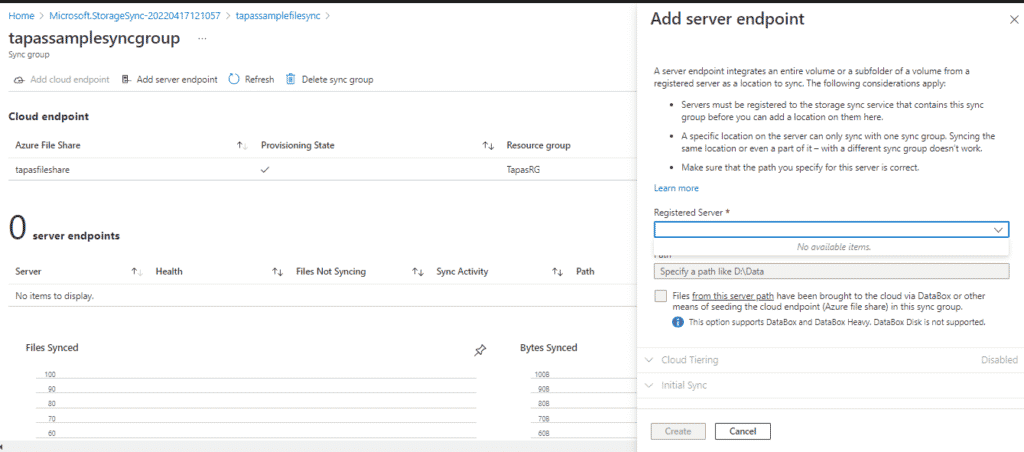 Azure Storage Server Endpoint
