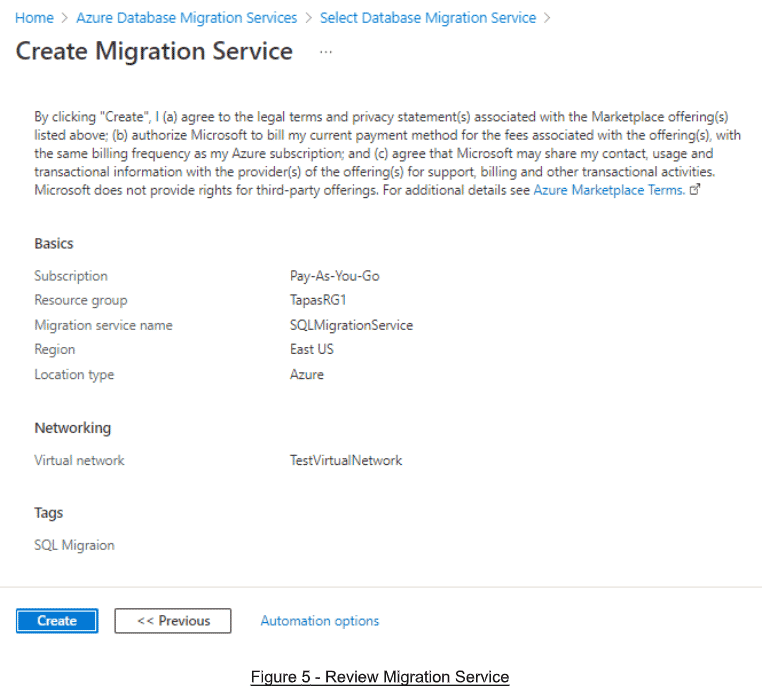 Azure Migration Service example