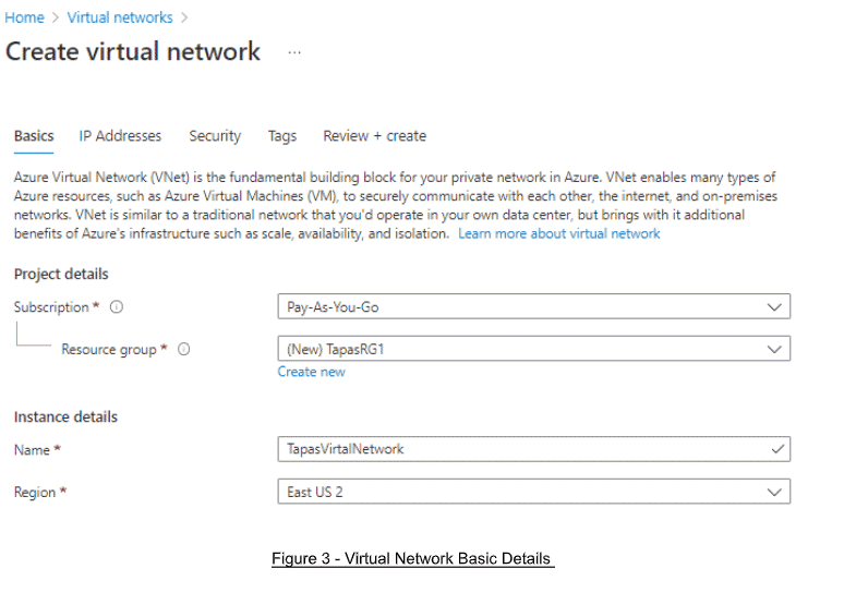 Virtual Network Basic Details in Azure Firewall
